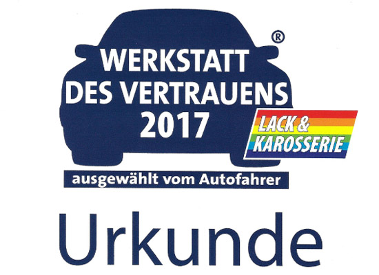 Autolackierung und Karosseriebau in Altenburg | WERKSTATT DES VERTRAUENS 2017